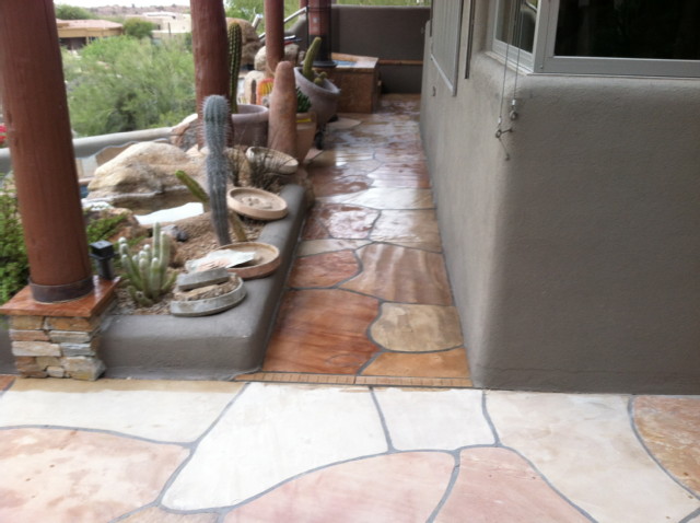 Example of a patio floor painted